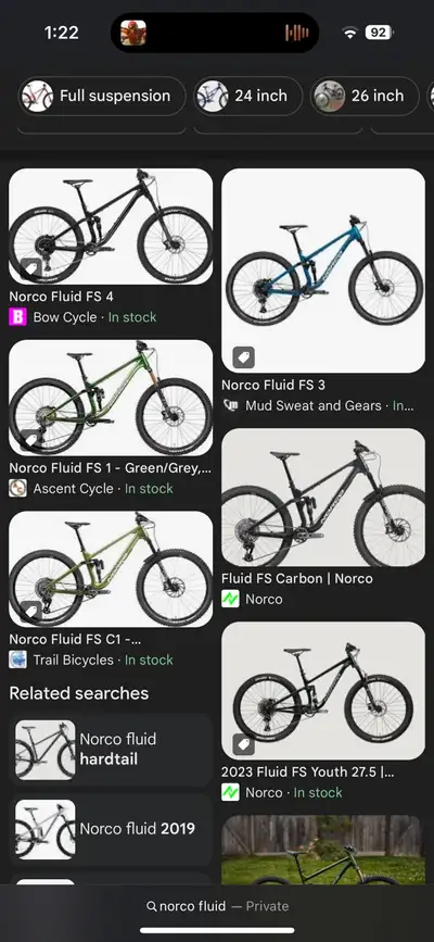 looking for a full suspension mountain bike, View more