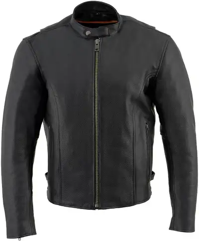 Men's SMALL Leather Motorcycle Jacket, View more