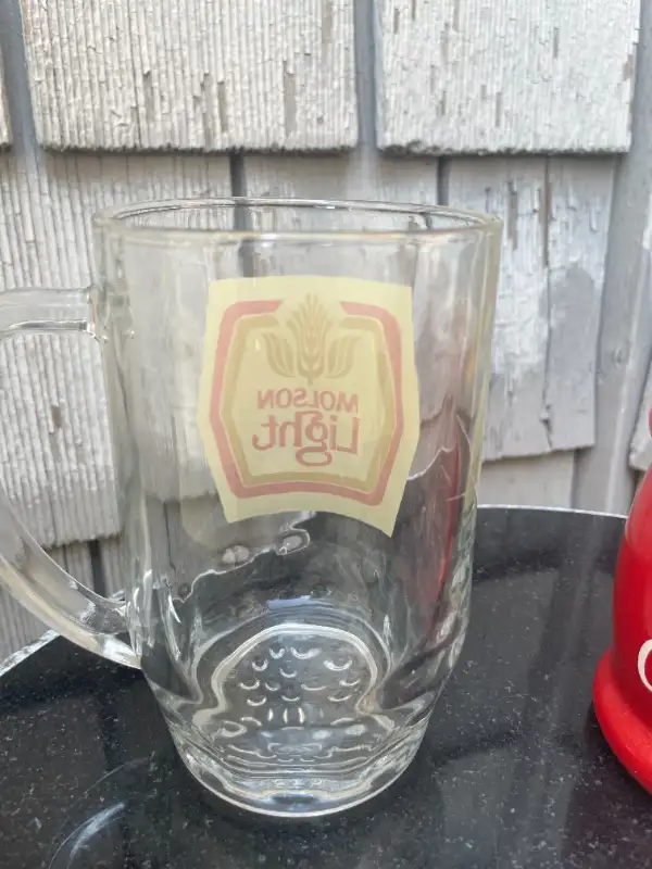 Vtg Molson Lot Light Beer Glass Two Canada Koozies Button & Ski in Arts & Collectibles in Richmond - Image 6