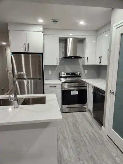 A two-bedroom new basement suite at Sage Hill, Calgary, will be rented as soon as possible. Bus stop...