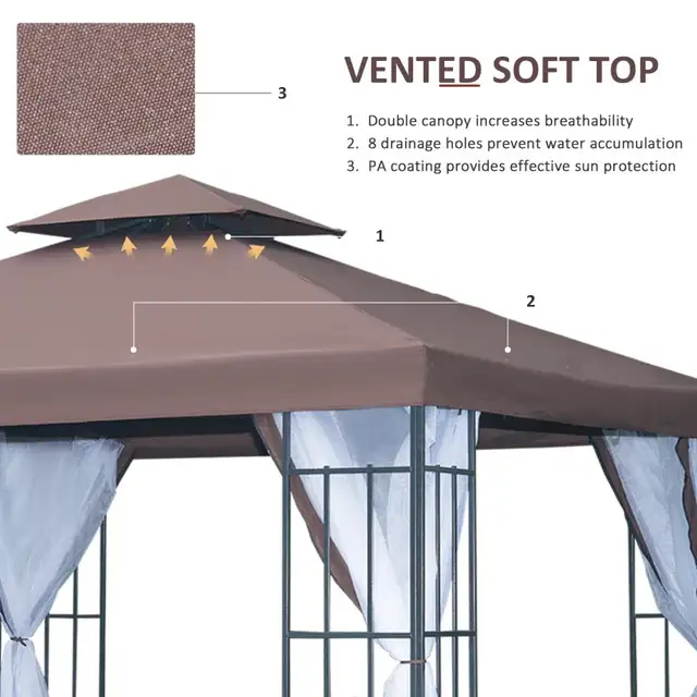 Coffee patio 10'x10' Garden Gazebo Canopy Portable Party  in Patio & Garden Furniture in Markham / York Region - Image 3
