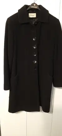Jessica Black Wool/Cashmere Coat Size 12