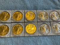 1987 American Silver Eagles 1 oz Silver Bullion Coins x 10