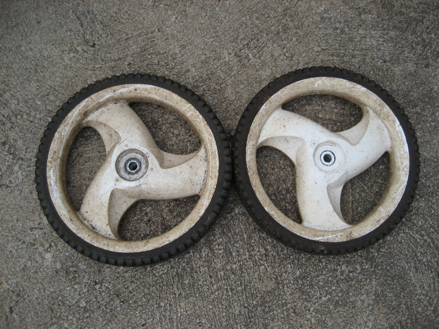 2 12 inch lawnmower wheels, used in Lawnmowers & Leaf Blowers in Moncton