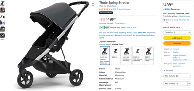 Thule Spring Stroller Amazon sells $500 plus tax, View more