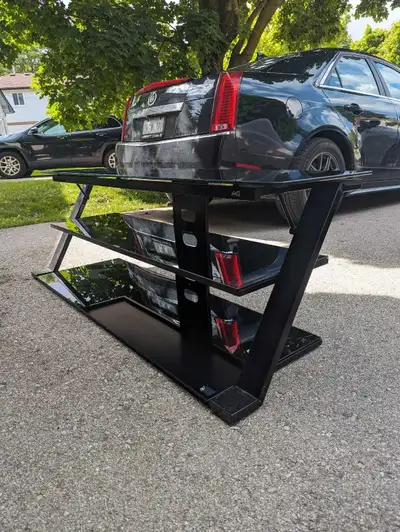 Black Glass TV Stand -Never used