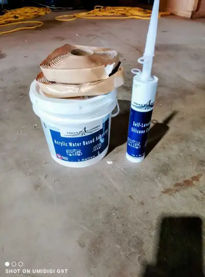 $175.00 for all. Pick up only Summerside! 1 gallon rubber roof glue 1 tube self leveling adhesive 40...