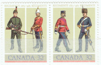 CANADA. STRIP DE 2 TIMBRES "CANADIAN ARMY", 1983,