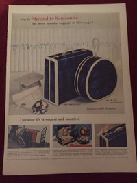 1955 Streamlite Samsonite Luggage Original Ad