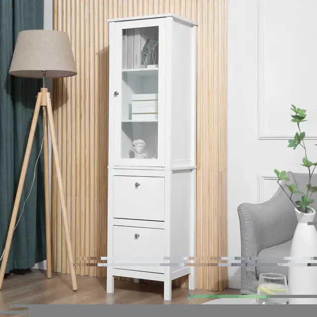 Tall Bathroom Cabinet with Tempered Glass Door, Storage Organize in Storage & Organization in Markham / York Region - Image 10
