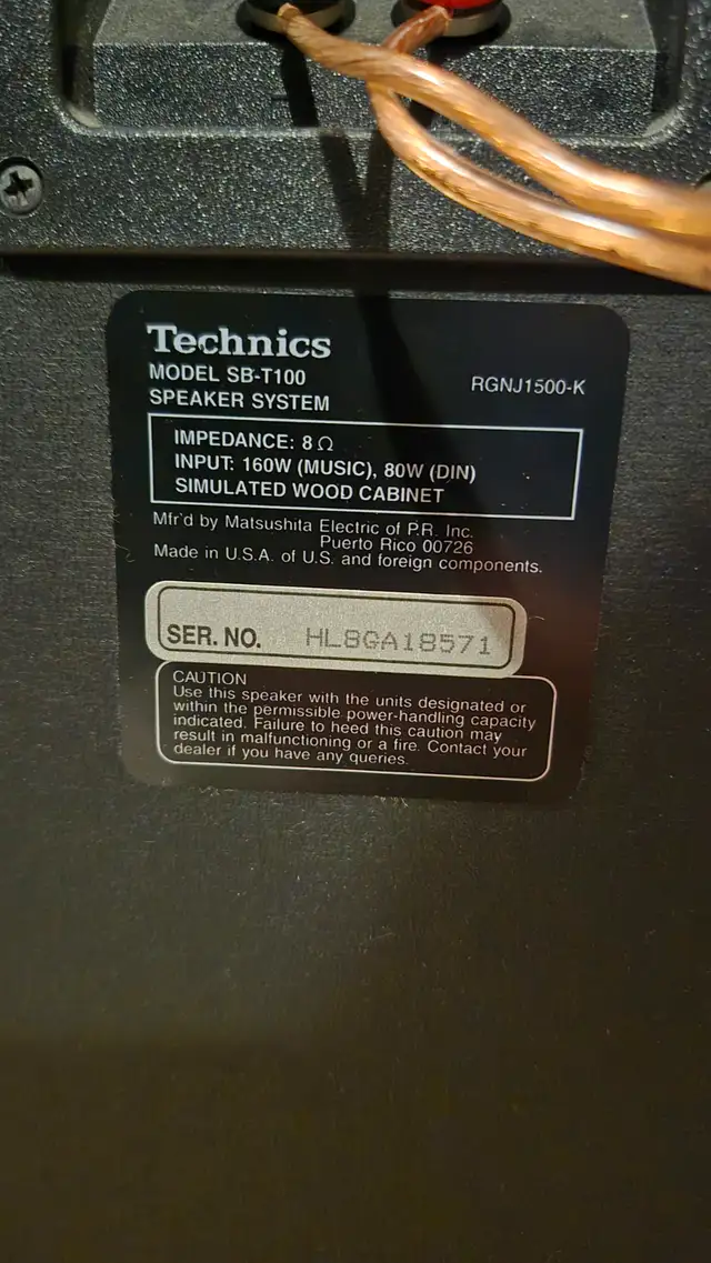Technics SB-T100 Floor Speakers - IN GREAT CONDITION in Speakers in Oakville / Halton Region - Image 6
