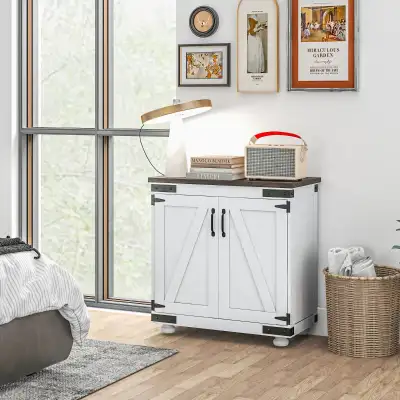 Kitchen Sideboard Buffet, Storage Cabinet with Barn Door , View more