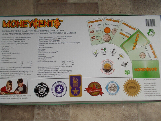 Moneycent$-Canadian version!  Award winning Educational game in Toys & Games in London - Image 4