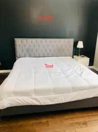 King bed with Mattress and 2 Queen Mattresses - Prices in Desc