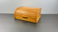 Vintage Wooden Bread Box with Sliding Lid and a Drawer, Portable