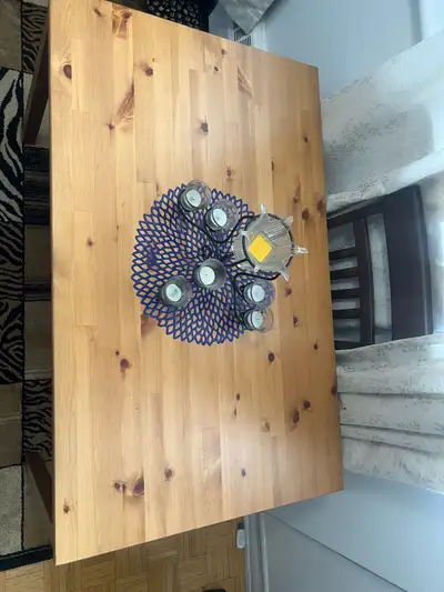 Table with 4 cushion chairs, View more