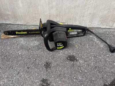 I'm selling a Poulan 3.5HP electric chainsaw with a 16-inch bar, perfect for light-duty yard work. A...