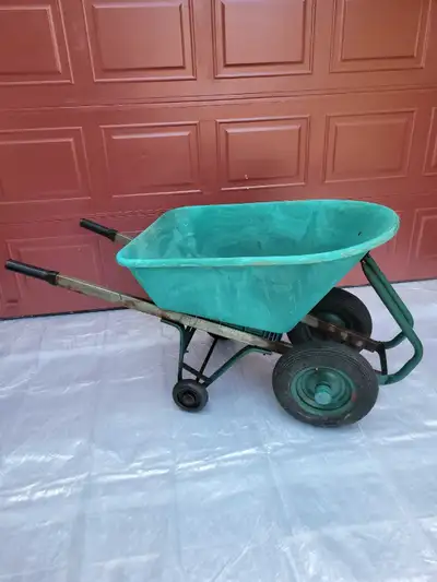 Landscaper professional, Sturdy 4-wheels wheelbarrow, big, dip, great for gardening or landscaping i...