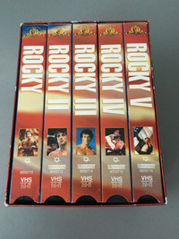Rocky Sylvester Stallone Box 5 VHS Video Cassettes