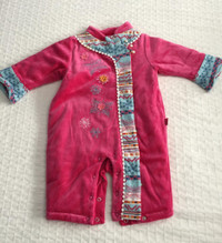Baby Girl Velour one-piece (6 months)