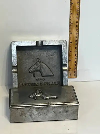 Very Heavy Metal HORSE Cigar Ashtray Plus Cigar Holder Box, View more