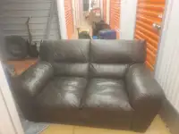 Love seat and sofa brown leather 