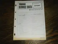 Yamaha GP440 Snowmobile Service Data booklet