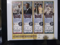 Edmonton Oilers Playoff tickets.  5 sets 21 years old framed
