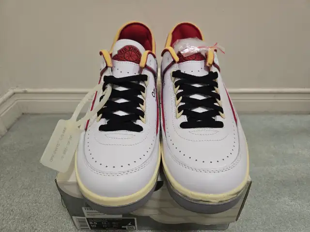 Size 8.5 - Nike Air Jordan 2 Off White White Red in Men's Shoes in Markham / York Region - Image 3