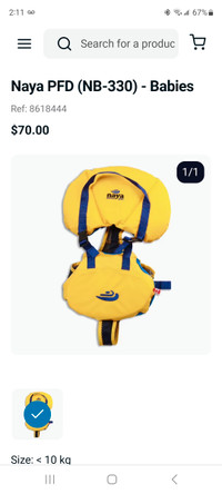 Brand New: NAYA infant baby flotation vest, made in Canada