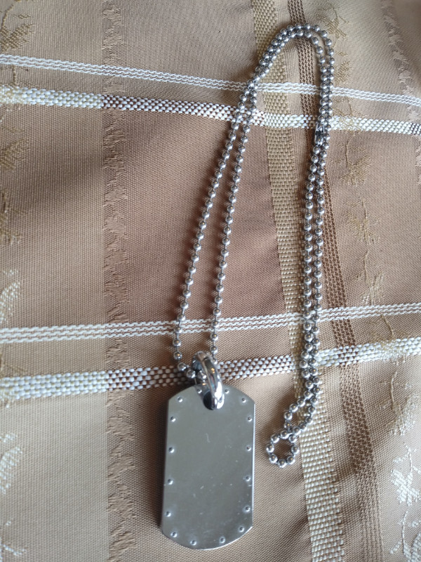 Sterling Silver Dog Tag & Chain - Engravable - Brand New in Jewellery & Watches in Regina