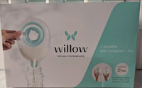 New! Willow Pump Reusable Milk Containers - 2 Pack - 21mm Flange