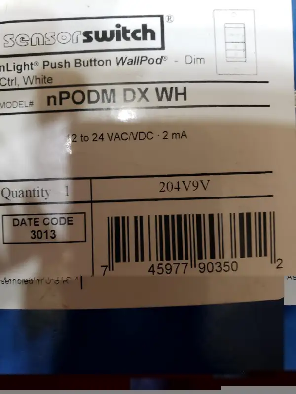 ACUITY CONTROLS NLIGHT SENSOR SWITCH NPODM DX WH Low Voltage Pus in Other in City of Montréal - Image 5