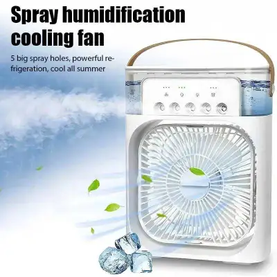 Air cooling fan Color: white 600ml water tank 7 color optional lighting 1/2/3 hours timing 5 big spr...