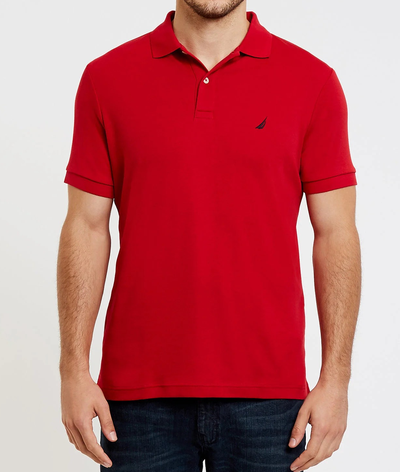 Men 's NAUTICA Polo Shirt, Short Sleeves, Red, Large, View more