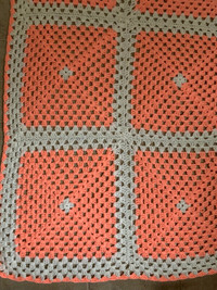 Afghan or Blanket : As Shown : Peach and White Color : Clean-SF