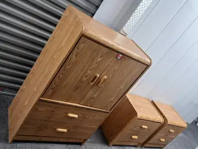 Wood Nightstands / Storage Cabinets – Matching Set, View more