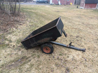 Tilt trailer for a lawn tractor or wheeler 