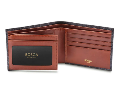 Bosca Vintage Crocco Bifold Wallet w/ Card ID Flap NEW, View more
