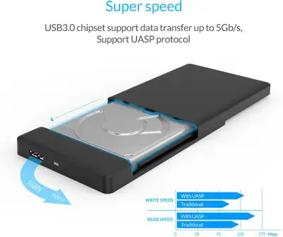 External Hard Drive Enclosure Adapter Case for HDD SSD SATA +HDD, View more