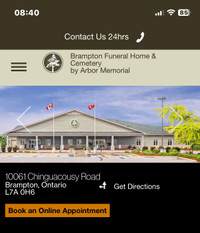 Brampton Funeral Home and Cemetery double cremation plot 