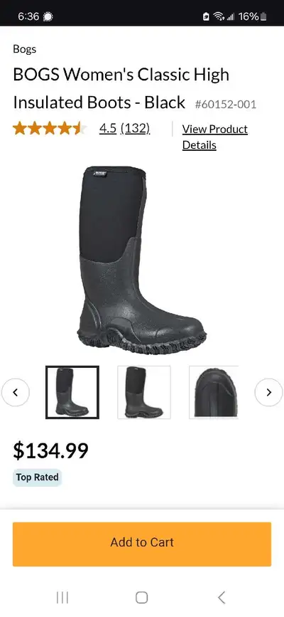 Ladies Bogs insulated boots rated for -40. Nothing wrong with these, they just don't fit. Excellent...