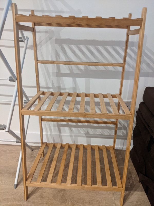 Bamboo Multi Storage Corner Shelf, Flower Plant Stand. Hutches