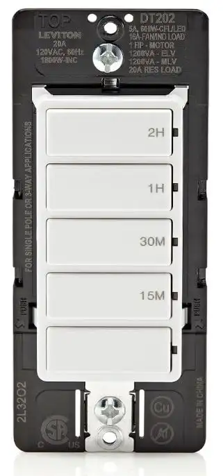 Leviton Countdown Switch 15-30 min, 1-2 hours,, View more
