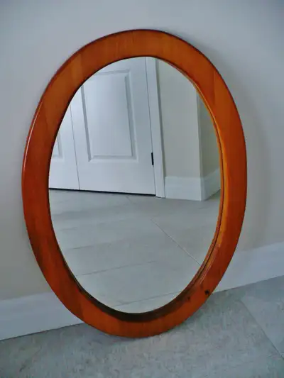 Large Oval Solid Pine Framed Wall Mirror, View more