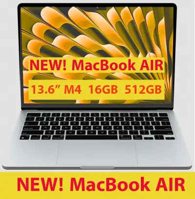 NEW MacBook Air 13.6'', M4, 16BG RAM, 512BG SSD, Silver. SEALED, View more