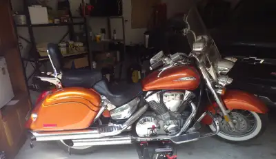 New tires, plugs, coolant, oils, battery and maintainer. 1500 pound motorcycle storage jack, exhaust...