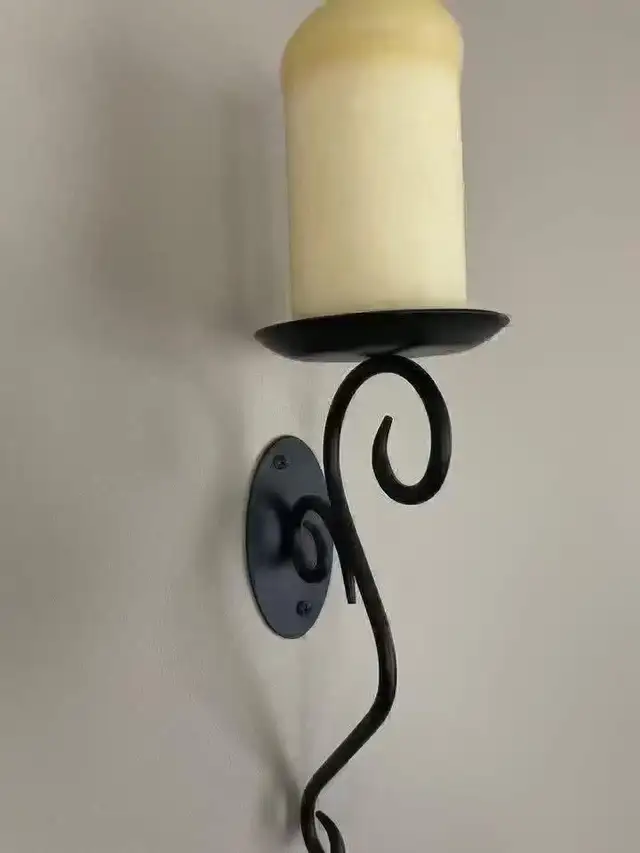 Metal Wall Candle Holder Set of 2 | Partylite Black Metal Scone in Home Décor & Accents in Ottawa - Image 6