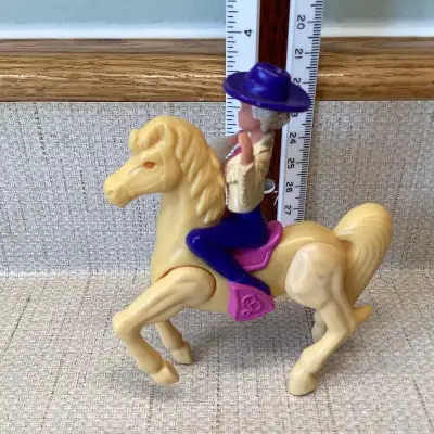 Vintage 1990s McDonald’s Cowgirl / Horseback Barbie Meal Toy, View more