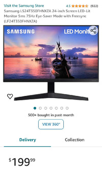 BRAND NEW! SAMSUNG 24" MONITORS FHD 1080P 75Hz 24" ONLY $99.99